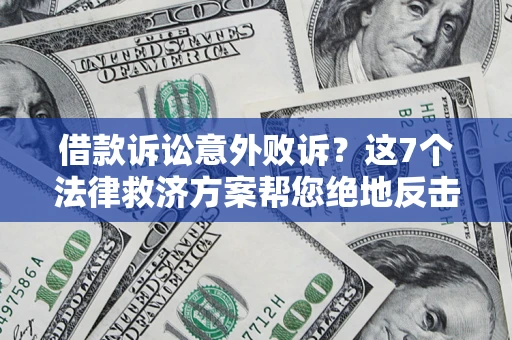 武汉借款诉讼意外败诉？这7个法律救济方案帮您绝地反击！
